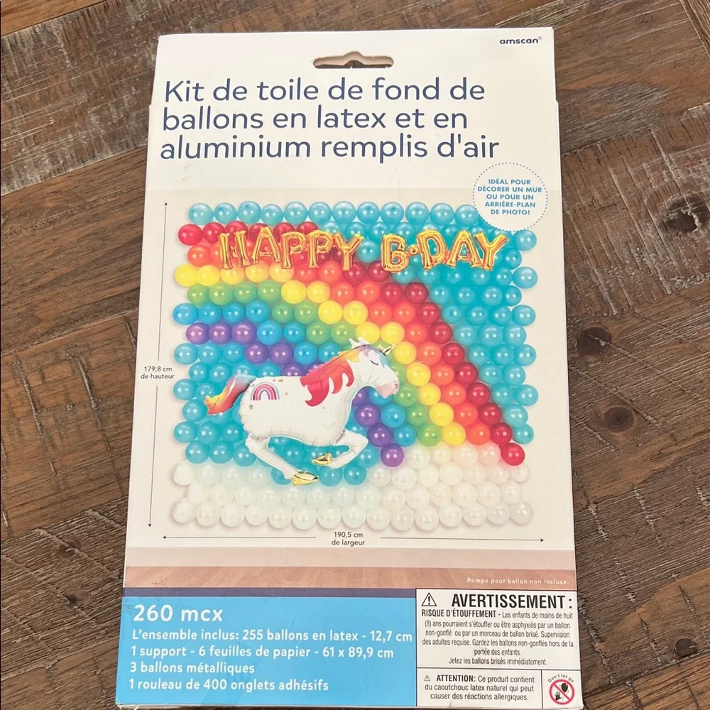 Balloon Backdrop Kit - Rainbow and Unicorn Theme